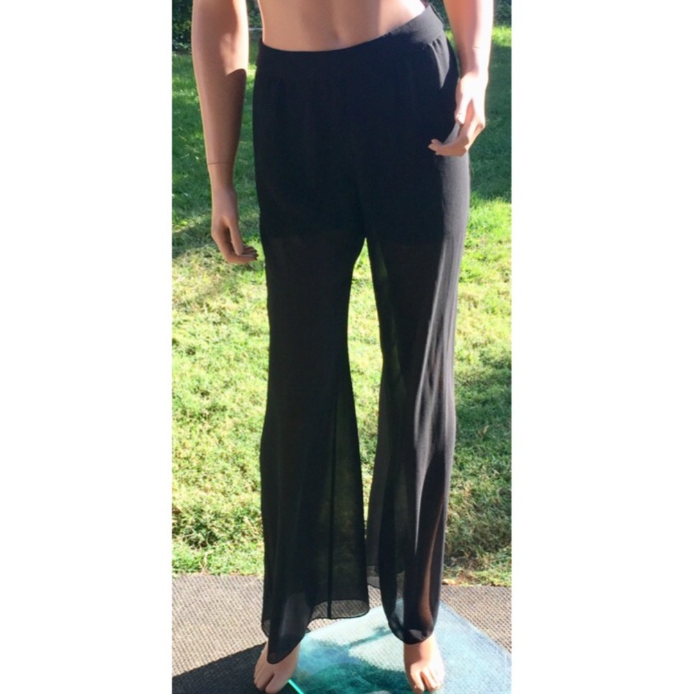 bebe Chiffon pants with builtin booty shorts